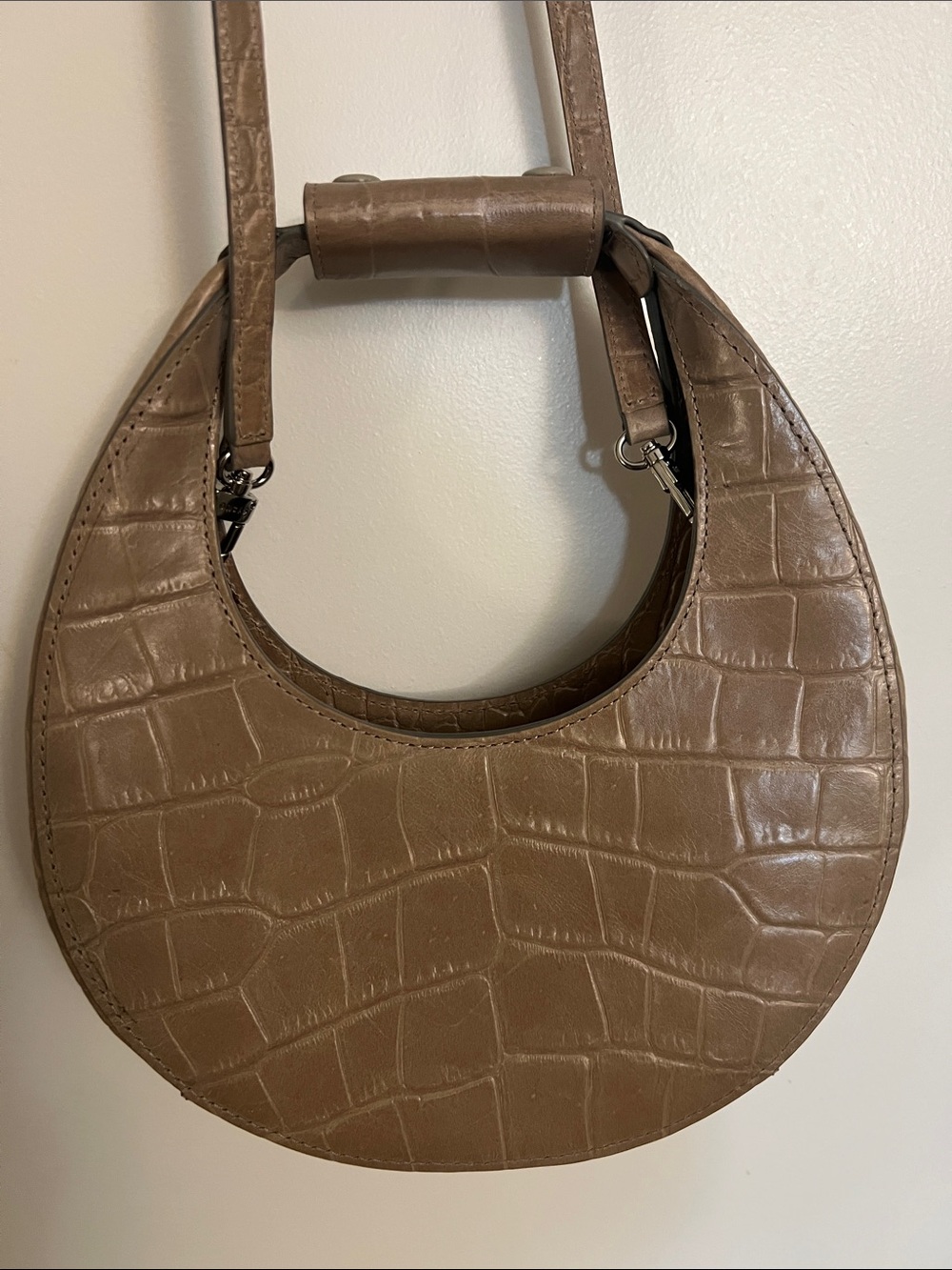 Vintage rare STAUD neutral croc moon bag - taupe - excellent condition. Dust cov